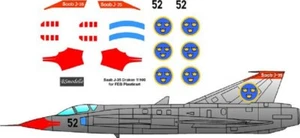 BSmodelle 100322 - 1/100 Saab J-35 Draken Sweden AF decal scale for aircraft kit - Picture 1 of 12