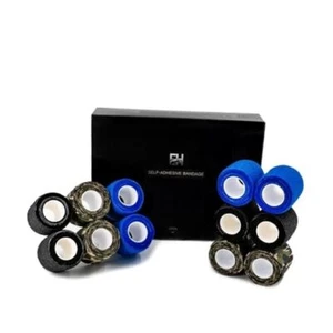 EH Tattoo Grip Tape Self-adhesive Bandage Cohesive 12Pcs Black/Blue/Camo - Picture 1 of 7