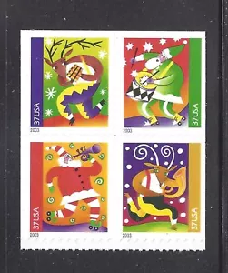 Stati Uniti Scott# 3825 - 3828/3828b Natale Music Makers 2003 Blocco Di 4 MNH - Foto 1 di 1