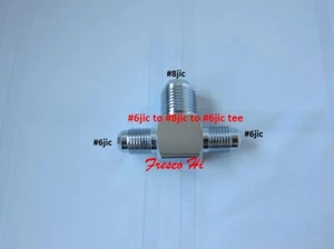Lowrider Hydraulics #6jic to #8jic to #6 jic tee, chrome, 1 pack - Picture 1 of 3