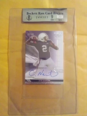 2011 LEAF CAM NEWTON ULTIMATE ROOKIE AUTO RC #23/49 BECKETT BGS RAW GRADE 9/10 - Image 1 of 4