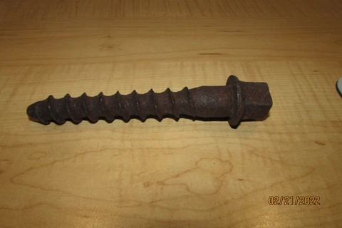 old iron antique square head lag screw 7" Cover