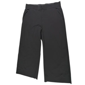 ATHLETA Tribeca Crop Wide Leg Pants Women's Size 8 Black Stretch Pocket Workwear - Picture 1 of 11
