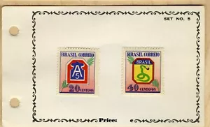 1945 Brazil Victory Stamp Set ARMY 🎖️BATTLE AGAINST THE AXIS Sc 635/6 MLH - Picture 1 of 1