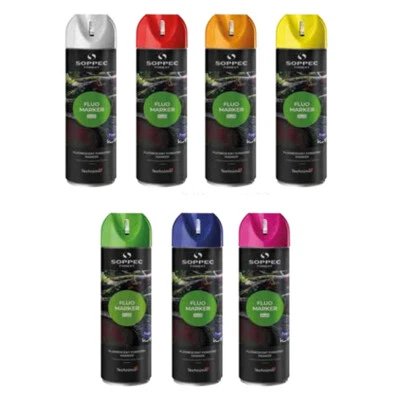 Soppec Fluorescent Forestry Tree Marking Spray Paint Fluo Wood Felling 500ml