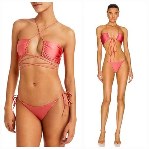 JADE SWIM Bikini in Coral Sheen Small NWT - Picture 1 of 10