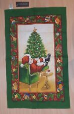 Vintage Sleeping Santa Christmas Irish Linen Tea Towel Ulster Weavers Ireland 