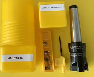 FACEMILL MILLING CUTTER 40mm DIA-90*app.2x Sets Of 4 Inserts .MT3-16 Adaptor . - Picture 1 of 1
