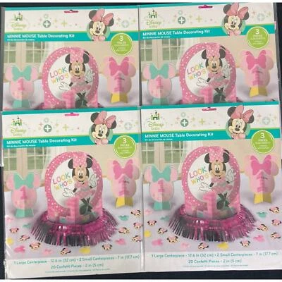 Disney Minnie Mouse Kit de Decoración de Mesa Lote de 4 Decoraciones de Fiesta de Cumpleaños Foto 1 de 4
