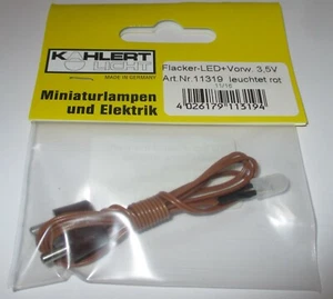 Kahlert - Flacker-LED 3,5 Volt - mit Kabel und Stecker - leuchtet ROT NEU/OVP - Bild 1 von 3