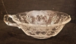 Vintage Fostoria Meadow Rose 6.5" Etched Glass Round Nappy Candy Dish - Picture 1 of 6