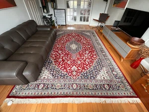 Hand Made Oriental Wool Rug 350x245 Carpet from Liberty London RRP £3500 - Picture 1 of 7