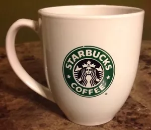 Starbucks Coffee Mug Tea Cup 14 Ounce Ceramic Collectible 2010 White Green Logo - Picture 1 of 11
