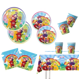 Birthday Party Supplies Set Plates Cups Tablecloth Napkins for Teletubbies Party - Picture 1 of 7