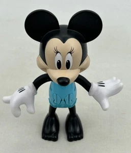 Minnie Mouse Figure Push Button Head Arms Move-Blue-5.5"-Bowtique Doll - Picture 1 of 11