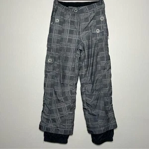 Obermeyer Kids Ski Pants 10 Juniors Gray Plaid Snow Winter - Picture 1 of 11