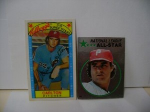 STEVE CARLTON LOT 1979 KELLOGG'S 3-D SUPER STARS #18  1982 TOPPS  STICKER #129