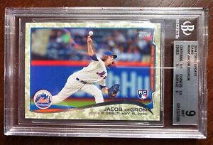 2014 Topps Update JACOB DEGROM #US57 RC Camo Parallel BGS 9 Serial #/99 Rookie!