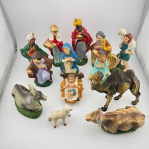 Sprouse Reitz Co Nativity Figures Papier Mache Christmas Vintage - Picture 1 of 9