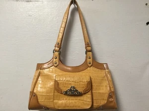 Marc Chantal Shoulder Purse Satchel Handbag Light Brown Zip Closure H14 - Picture 1 of 11