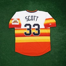 Mike Scott 1986 Houston Astros Rainbow Cooperstown Jersey w/ All Star Patch