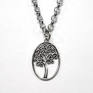 Collana Catena Regolabile Ciondolo Argento Tibetano Albero Vita Portafortuna - Foto 1 di 1