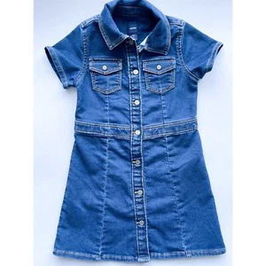 Girls Gap Denim Short Sleeve Dress Size 5 - Picture 1 of 5