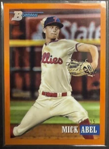 2021 Bowman Heritage - Mick Abel #132 Chrome Orange Refractor /25 RC Phillies - Picture 1 of 2
