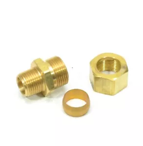 5/8 OD Compression Tube to 3/8 Male Npt Straight Fitting Connector Water Oil Gas - Picture 1 of 7