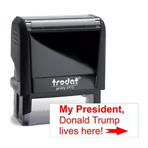 Timbro My President Donald Trump vive qui - personalizzato autoinchiostrante - 3/4 x 1-7/8" - Foto 1 di 1