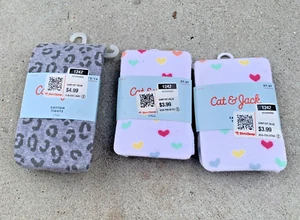 Cat & Jack Footed Tights - Lot Of 3 - Size 12-14 + 2T-3T NWT - Picture 1 of 7