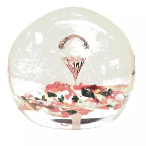 Vintage Glass Paperweight 2.5" Tall Red and Green with Bubble CK0497 - Picture 1 of 7