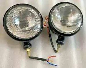 Adatto per Massey Ferguson 35 35 x set fari trattore LH & RH nero con lampadine - Foto 1 di 2