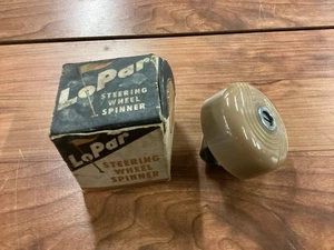 Nuevo de Lote Antiguo Volante LoPar Spinner Rat Rod Personalizado Años 50 MARRÓN/TOSTADO Perilla - Imagen 1 de 8