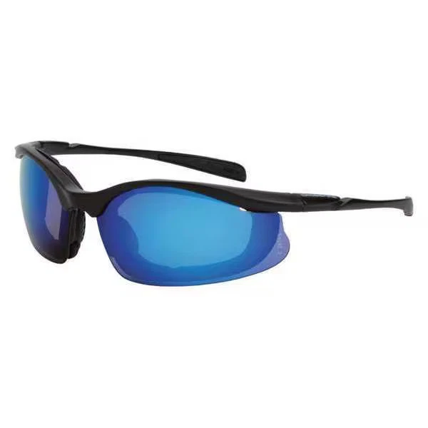 Crossfire Concept, Safety Glasses, Anti-Scratch, Blue Mirror Lens, Black Frame, - Image 1 of 1