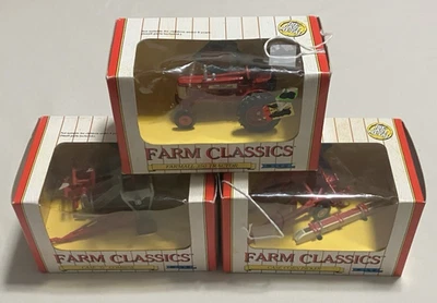 3 Ertl 1/43 Farm Classics Toys: Tractor, Corn Picker, and Pull-type Combine - Image 1 of 4