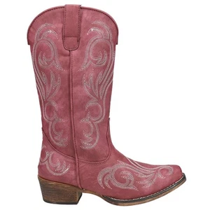 Roper Riley Embroidered Snip Toe Cowboy Womens Red Casual Boots 09-021-1566-202 - Picture 1 of 5
