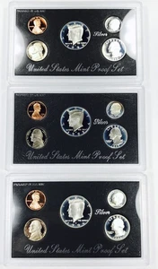 LOT OF 3 U.S. MINT SILVER PROOF SETS 1992-1994! INSANE COLLECTOR LOT! NR #G1659 - Picture 1 of 4