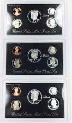 LOT OF 3 U.S. MINT SILVER PROOF SETS 1992-1994! INSANE COLLECTOR LOT! NR #G1659 - Image 1 of 4