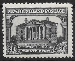 NEWFOUNDLAND SG187 1931 20c BLACK WITH NO WMK MNH - Picture 1 of 1