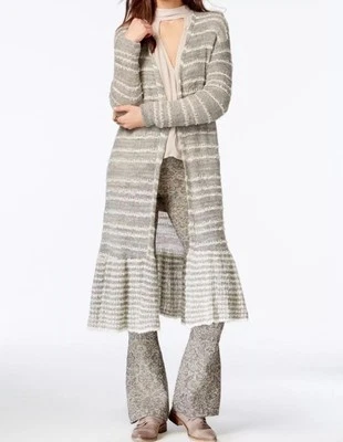 Cárdigan plumero Free People gris Smile Like You Mean It tejido a rayas L OB461298 Foto 1 de 4