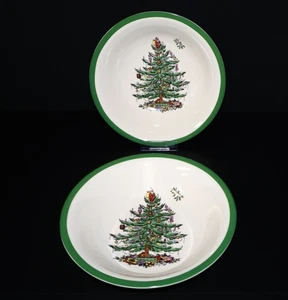 Spode Christmas Tree 8” Ascot Coupe Cereal Bowls | Set of 2 - Picture 1 of 4