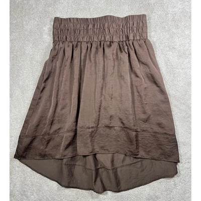 Lane Bryant BOHO 大码裙子棕色高低弹性腰围 14/16 码流畅 — 第 1/4 张图片