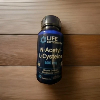 (2) Suplemento dietético PackLife Extension N-acetil-L-cisteína NAC 600mg 60 cápsulas  - Imagem 1 de 2