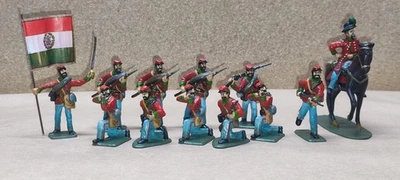 Soldatini-12 Pezzi Garibaldini  1/32 Eccellent Plastic Painted G. Berselli  - Immagine 1 di 4