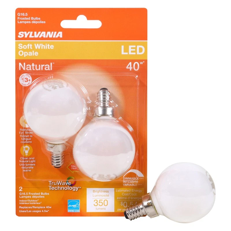 Sylvania 40797 Indoor/Outdoor Soft White 450 lm. G16.5 E12 Dimmable LED Bulb 4W - Image 1 of 1