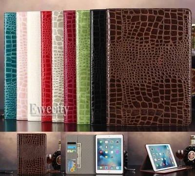 Folio Crocodile Wallet PU Leather Smart AutoSleep Wake Case Cover For Apple iPad - Image 1 of 4