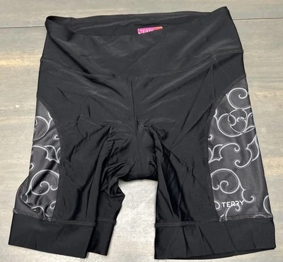 Terry Women’s Cycling Shorts SZ(L)  Padded Stretch Black  - Image 1 of 4