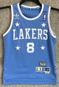 Adidas NBA HWC Youth Small 8 Los Angeles Lakers Kobe Bryant Blue Retro Jersey - Picture 1 of 12