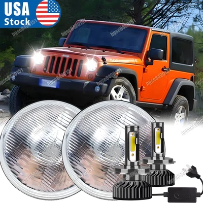 Faros LED redondos de haz alto/bajo DOT para Jeep Wrangler JK TJ CJ aprobados por 7 pulgadas Foto 1 de 4